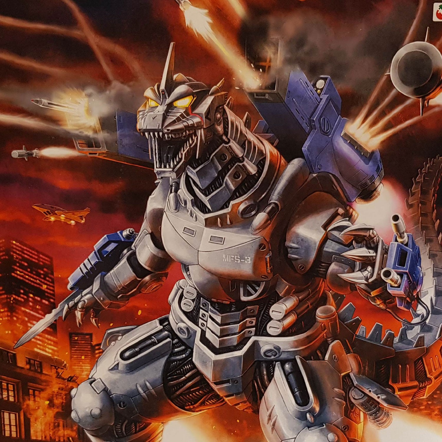 Photographie de la boîte de maquette représentant le Mechagodzilla Kiryu, célèbre mecha de l'univers Godzilla, sous forme de Model Kit à assembler.
